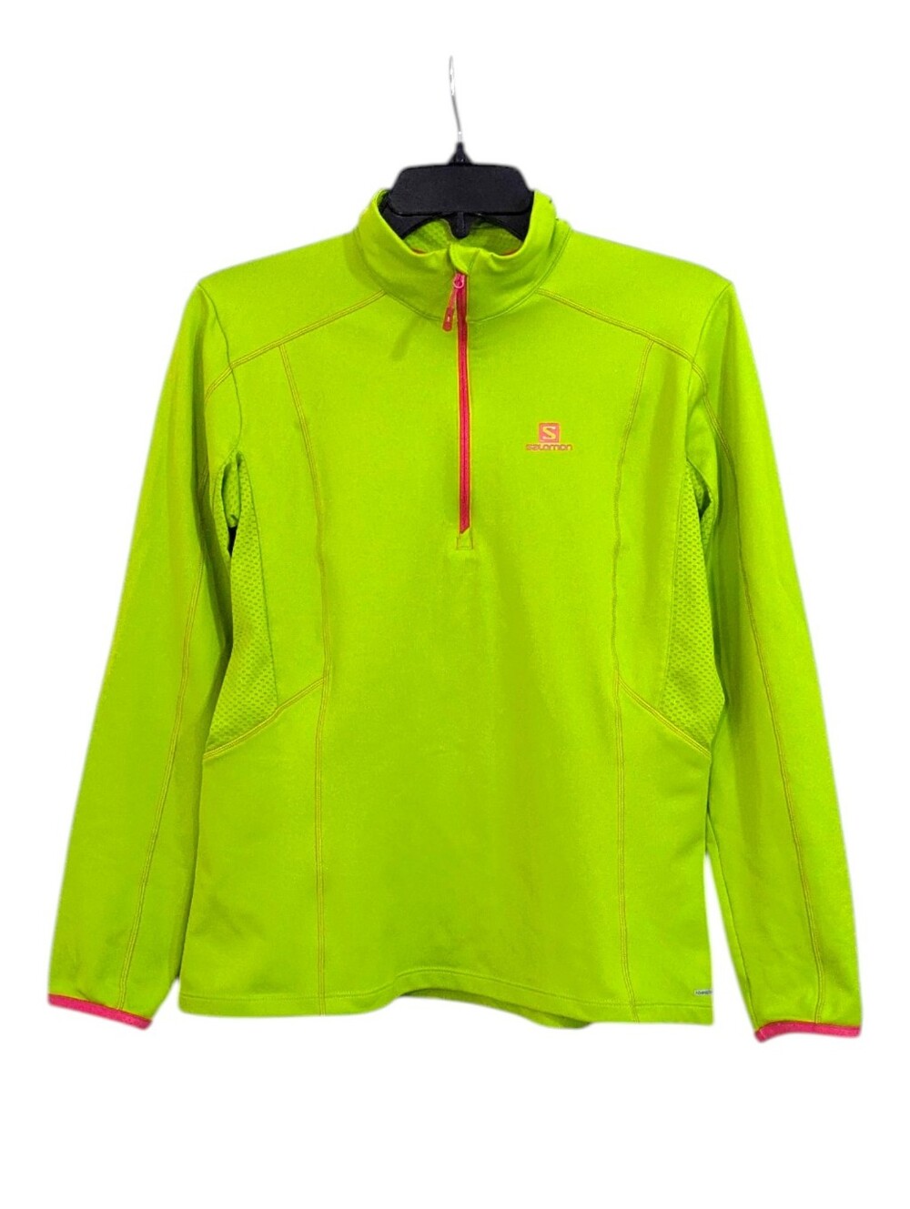 Salomon AdvancedSkin Warm Pullover - Size Medium Womens - Lime Yellow Pink